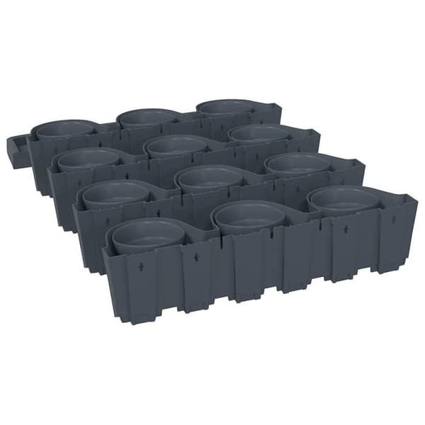 Maison Exclusive - Sæt af 12 vertikale plantekasser Anthracite PP antracit