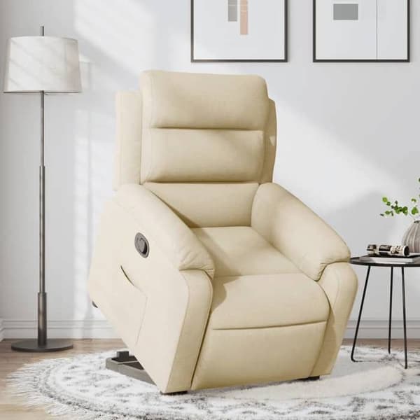 Maison Exclusive - Recliner Fåtölj Creme Tyg Grädde