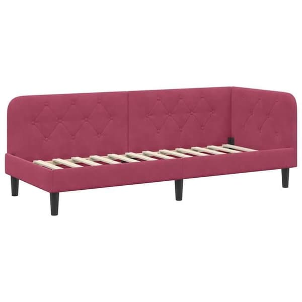 Maison Exclusive - Hörnsängram Bordeaux 80 x 200 cm Sammet Bordeaux