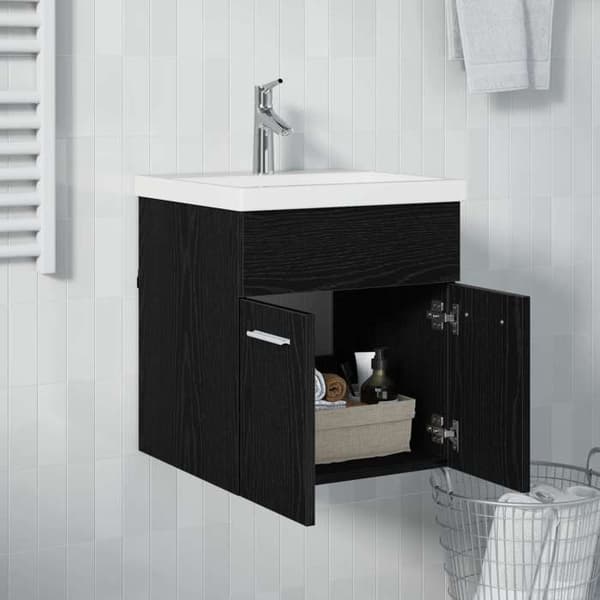 Maison Exclusive - Vaskeskab Sort eg 41 x 38,5 x 46 cm Ingeniørtræ