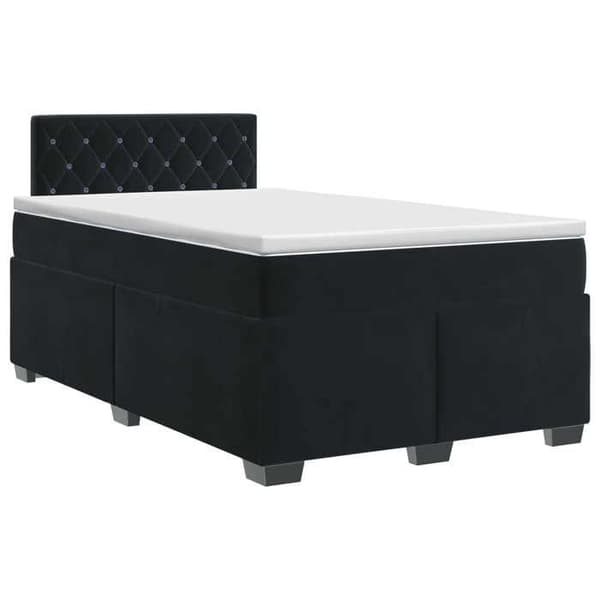 Maison Exclusive - Boxspring seng med madras Sort 120 x 200 cm Velour