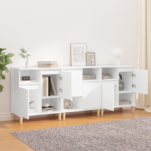 Maison Exclusive - Bufféer 3 st vit 60x35x70 cm ingenjörsträ
