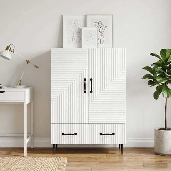 Maison Exclusive - Buffet Hvid 66 x 34,5 x 95 cm Ingeniørtræ