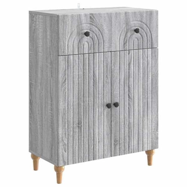 Buffet - EKSKLUSIVT HUS - Sonoma grå - Ingeniørtræ - 66 x 34,5 x 90 cm - Døre 90°