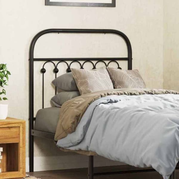 Hovedgærde - EKSKLUSIV HUS - Klassisk - sort metal - 75 cm - robuste ben Svart
