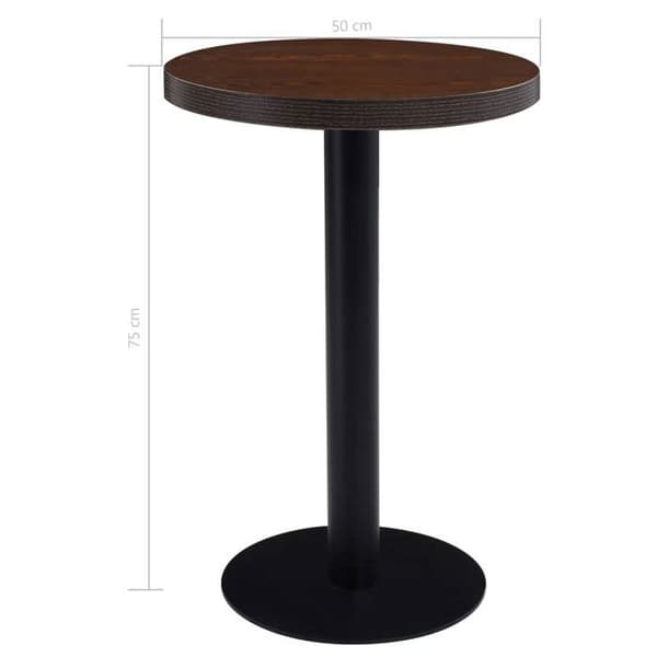 Bistrobord - EKSKLUSIV HUS - Ø50 cm - MDF-plade med træeffekt - Ben og base i stål - Nem at samle