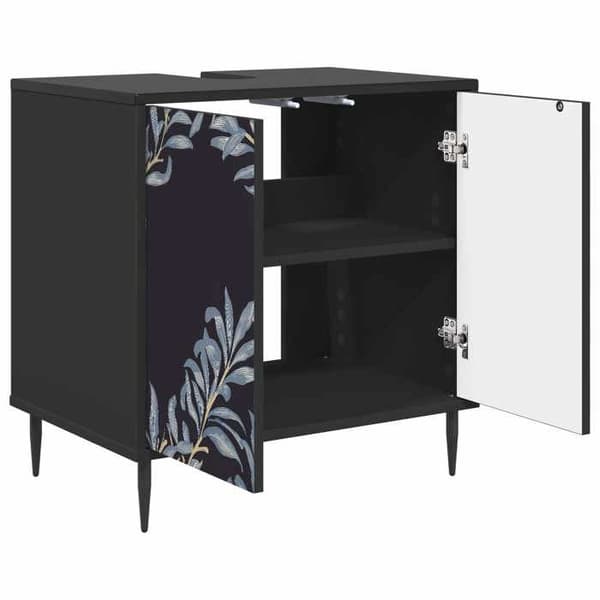 Maison Exclusive - Badeværelsesskab DOKKUM Sort eg 60 x 40 x 61 cm