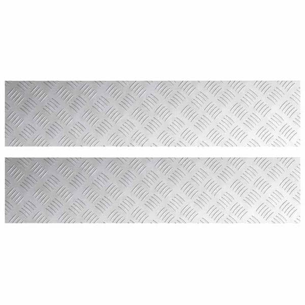Maison Exclusive - Nez de marche 2 pc 90 x 20 cm Silver Aluminium Rektangulär