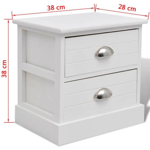 Maison Exclusive - Sängbord i fransk stil 2 st Vit Matt vit
