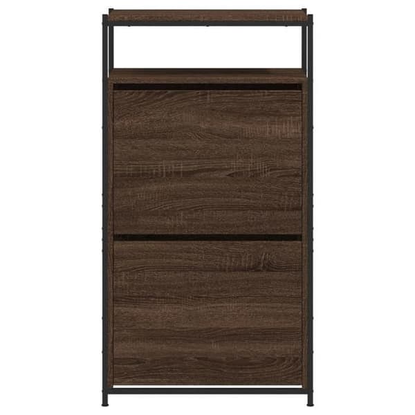 Maison Exclusive - Skoskab i brunt egetræ 60x34x112cm i ingeniørtræ Brun ek