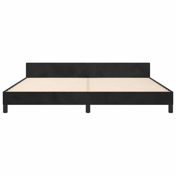 Sengestel - EKSKLUSIV HUS - 200x200 cm - Velour - Sort - Justerbar hovedgærde Svart