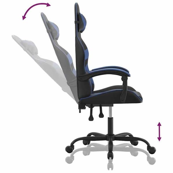 Maison Exclusive - Svart och blå spelstol i konstläder