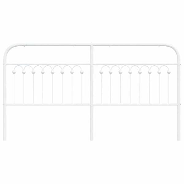 Hovedgærde - EKSKLUSIV HUS - Runde rør - Hvid metal - 180 cm - Robuste ben Vit (vit metall)