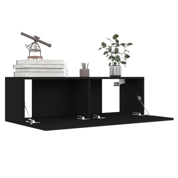 Maison Exclusive - TV-møbel sæt 6 stk Sort Ingeniørtræ