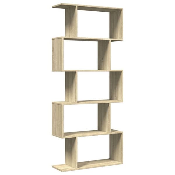 Maison Exclusive - Rumseparator reol 5 niveauer egetræ sonoma 70x24x161cm Sonoma ek