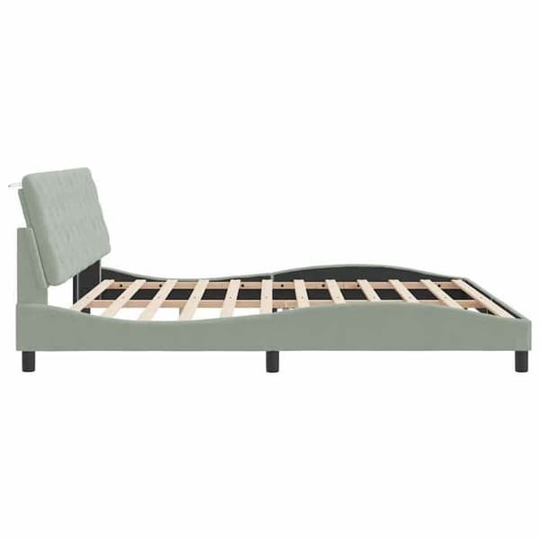 Maison Exclusive - Sengebund uden madras lys grå 200x200 cm velour