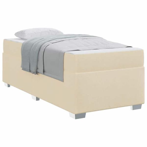 Maison Exclusive - Sängram med madrass Crème 100 x 200 cm tyg Grädde