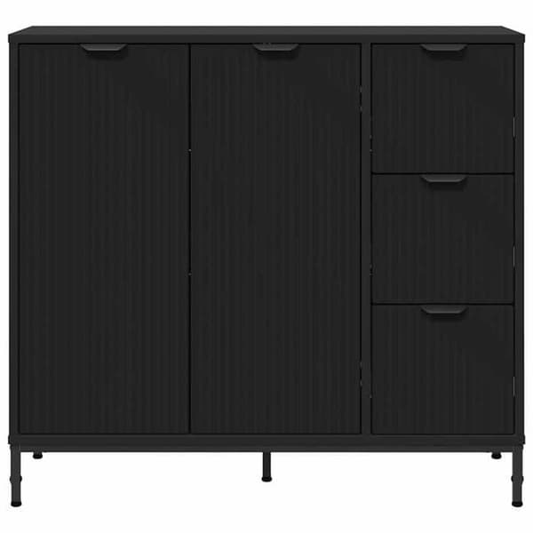Buffet - EKSKLUSIVT HUS - 89,5 x 33 x 82 cm - Sort - Ingeniørtræ - Vægmontering mod væltning Svart