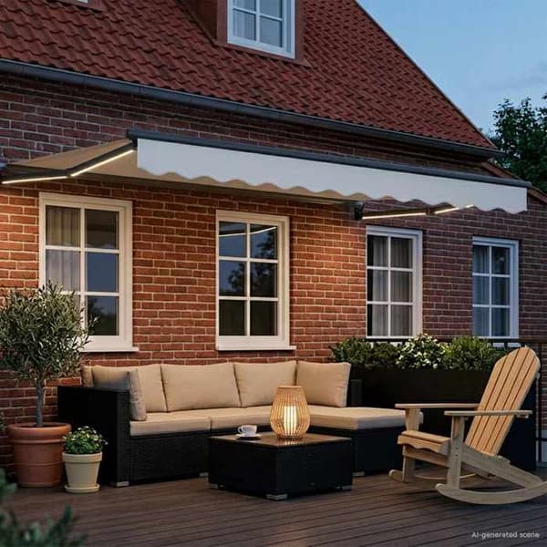 Maison Exclusive - Elektrisk utdragbar markis Vit 3 x 2,5 m
