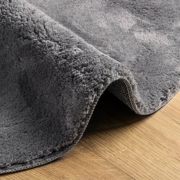 Maison Exclusive - HUARTE tæppe med bløde kort hår og vaskbart antracit Ø 80 cm antracit