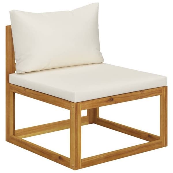 Maison Exclusive - Trädgårdsmöbler 7 delar med kuddar Creme Solid akaciaträ