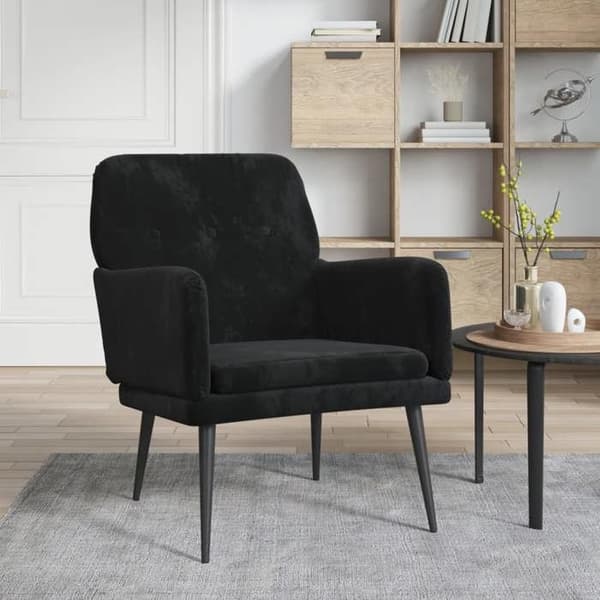 Maison Exclusive - Musta nojatuoli 62x79x79 cm sametti