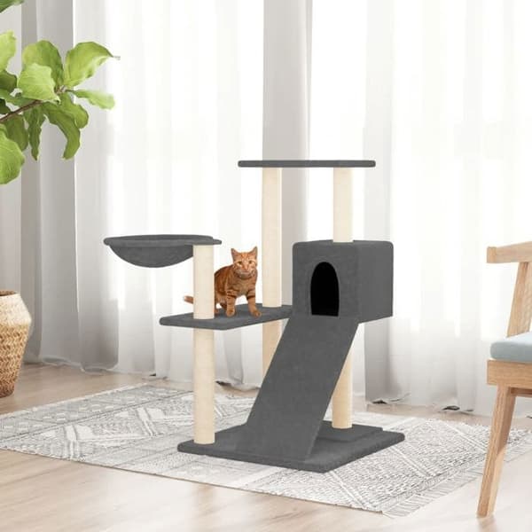 Maison Exclusive - Kattekradse med sisal i mørkegrå 82 cm Mörkgrå