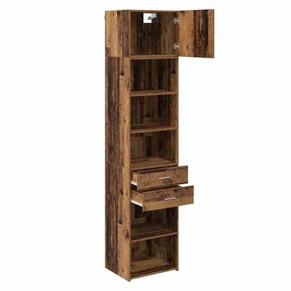Buffé hög - EXKLUSIVT HUS - 50 x 42,5 x 225 cm - Kompositträ - Väggmontering - Nutida brun