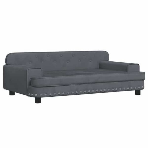 Maison Exclusive - Tummanharmaa koiranpeti 90x53x30 cm samettia mörkgrå
