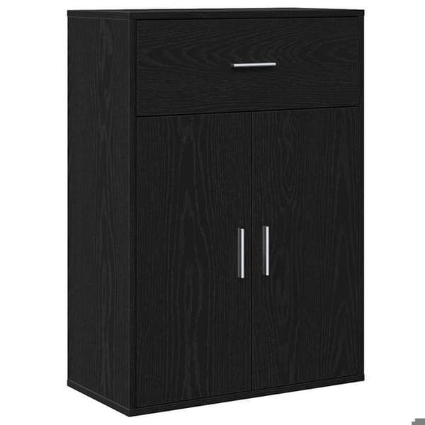 Maison Exclusive - Buffet Sort egetræ 60 x 30 x 84 cm Ingeniørtræ svart ek