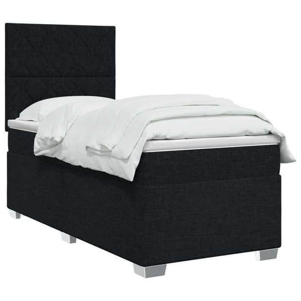 Maison Exclusive - Boxspring seng med madras Sort 100 x 200 cm Stof