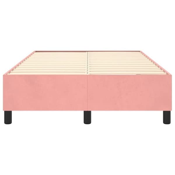Maison Exclusive - Sängram med ribbor rosa 120x200 cm sammet rosa