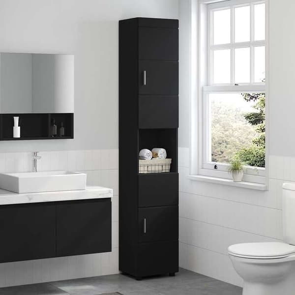 Maison Exclusive - Badrumsskåp Set TULUM Svart Svart