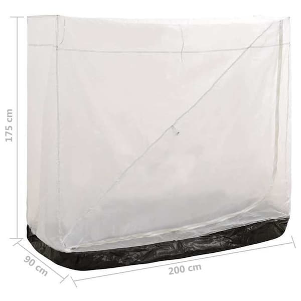 Indendørs telt - EKSKLUSIV HUS - 200 x 90 x 175 cm - Grå - Åndbart polyester 170T - Robust polyethylenbund