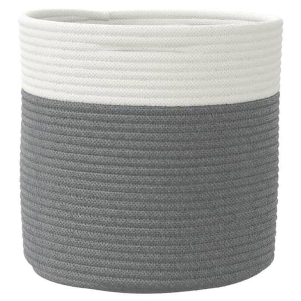 Maison Exclusive - Förvaringskorgar 2 st grå och vit Ø28x28 cm bomull grått och vitt