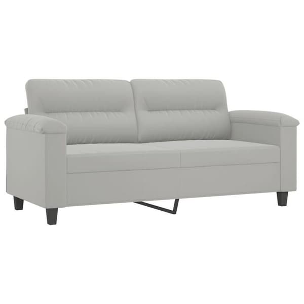 Maison Exclusive - Sæt af 2 sofaer med puder Lys grå Mikrofiber stof