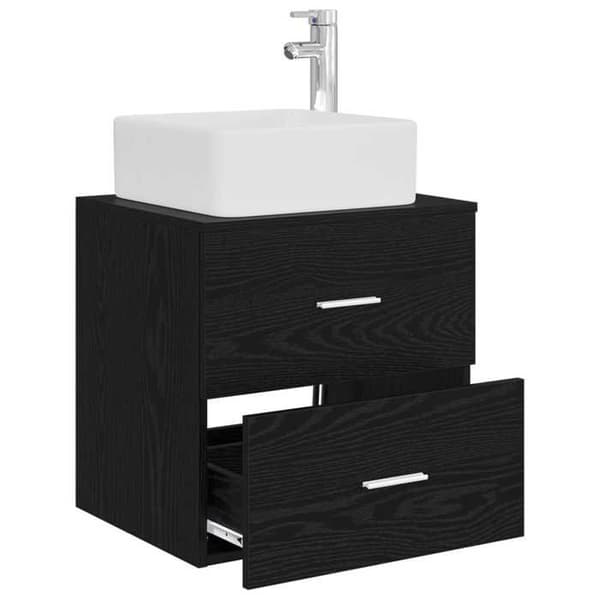 Eksklusiv hus - Vægmonteret vaskeskab Sort eg 53 x 34,5 x 63 cm