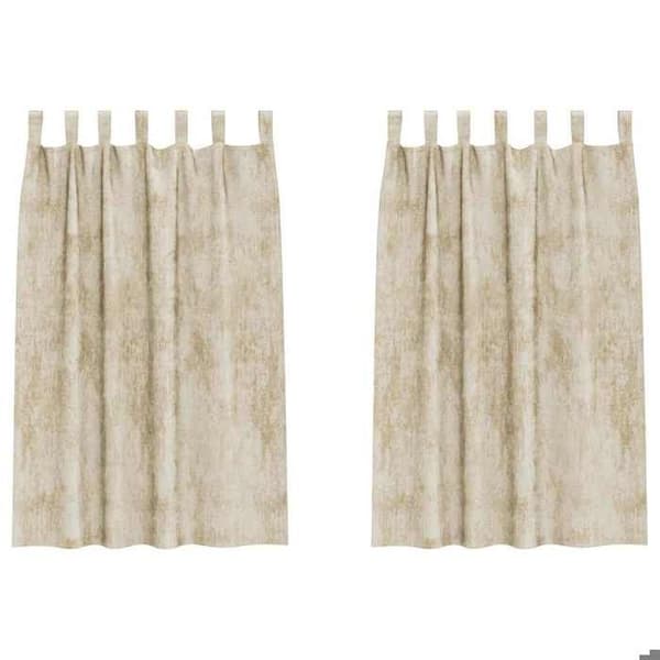 Maison Exclusive - Gardiner i sammet 2 st Kräm 175 x 140 cm Sammet Grädde