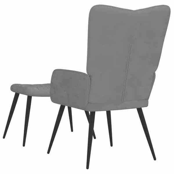 Maison Exclusive - Avkopplingsstol med fotstöd Ljusgrå Sammet Ljusgrått