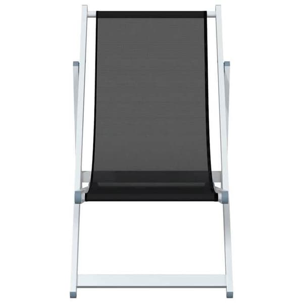 Maison Exclusive - Fällbara stolar, set om 2, i svart aluminium och textilene Svart