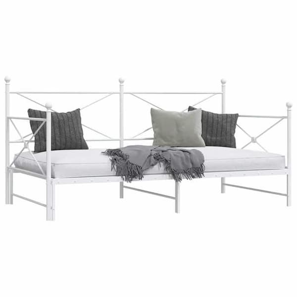Sängsoffa - EXKLUSIVT HUS - Sängsoffa med utdragbar säng - Stål - Vit - 100x190 cm Vit