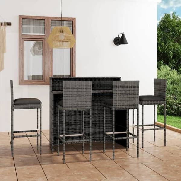 Maison Exclusive - Havebar sæt med puder 5 stk Grå Grå