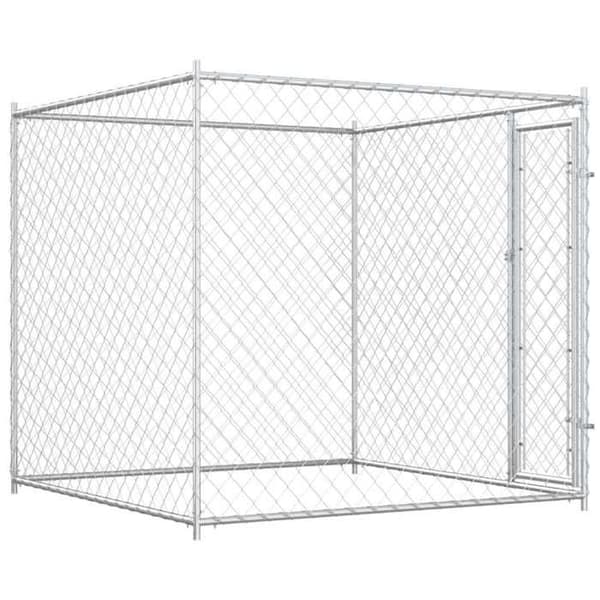 Udhus - Eksklusivt Hus - 193x193x185 cm - Galvaniseret Stål - Grå