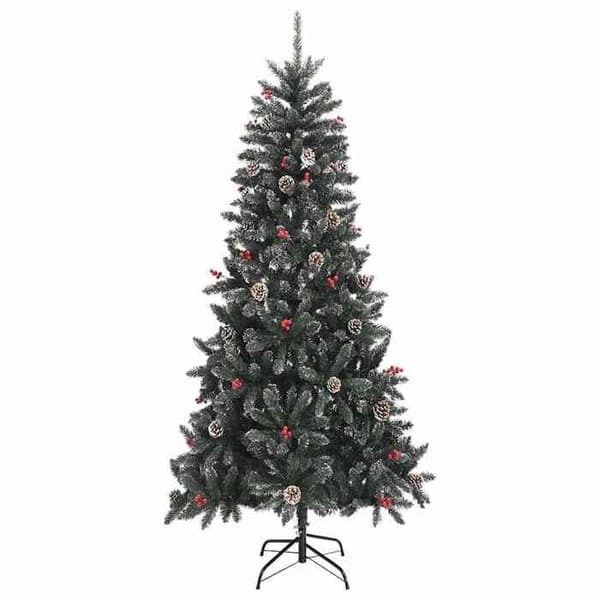 Kunstig juletræ - EKSKLUSIV HUS - Kegleformet - 210 cm - PVC & stål - USB 5V LED-strips Grön