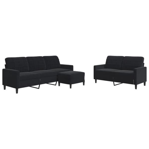 Maison Exclusive - Sæt af 3 sofaer med puder i sort velour