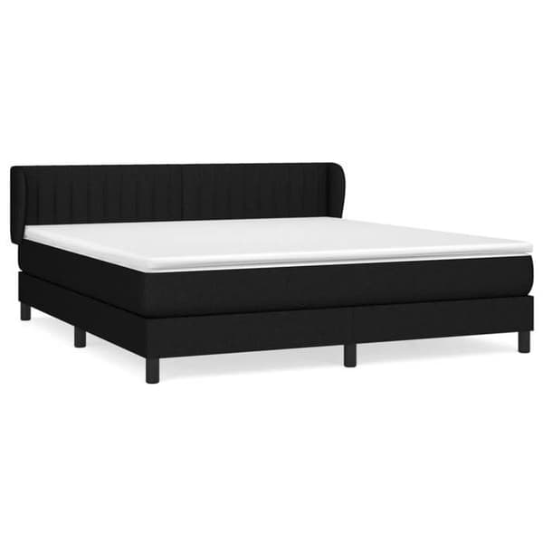Seng med madras - Eksklusivt hus - 180x200 cm - Justerbar hovedgærde - Sort - Polyester stof