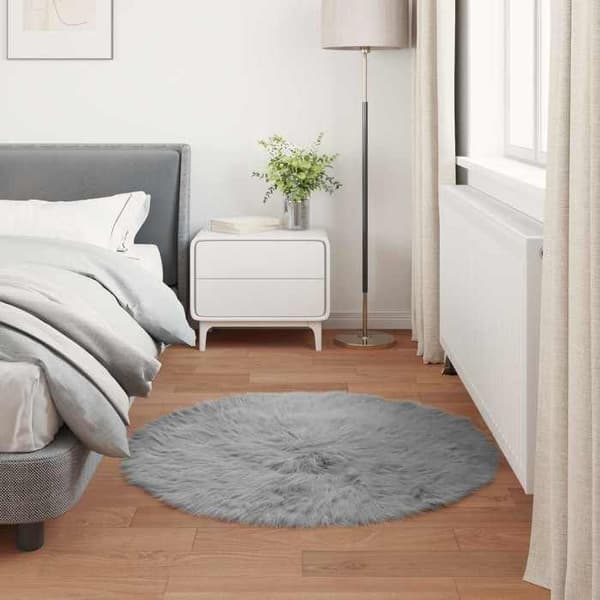 Gulvtæpper - MAISON EXCLUSIVE - TAFALLA - Grå - Polyester - Ø 100 cm Grå