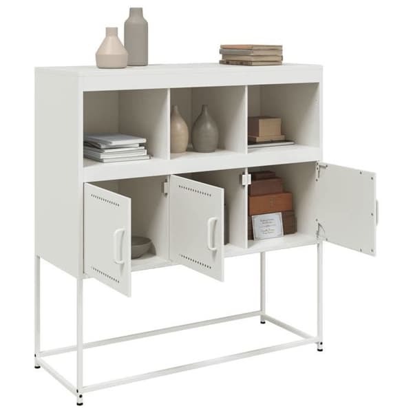 Maison Exclusive - Hvidt buffet 100,5x39x107 cm stål Vit
