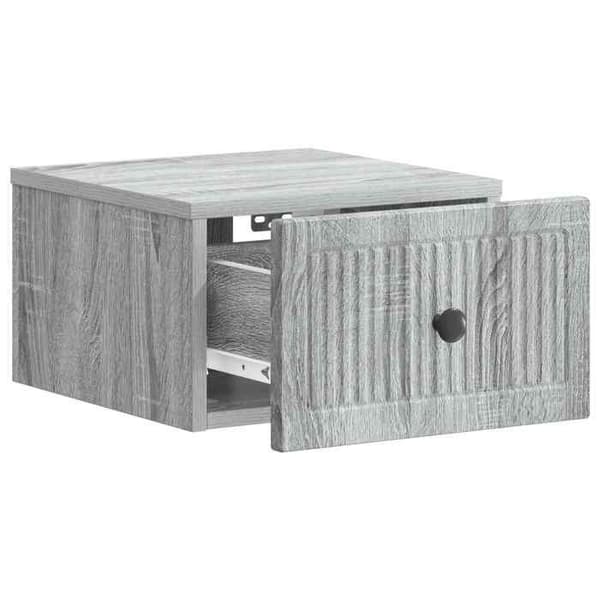 Maison Exclusive - Väggmonterad sängbord Sonoma grå 33 x 34,5 x 20 cm