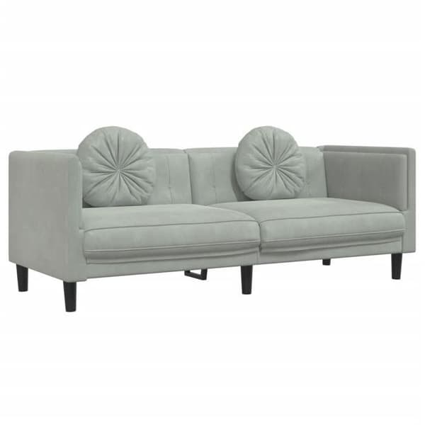 Maison Exclusive - Sæt af 2 sofaer med lysegrå velourpuder